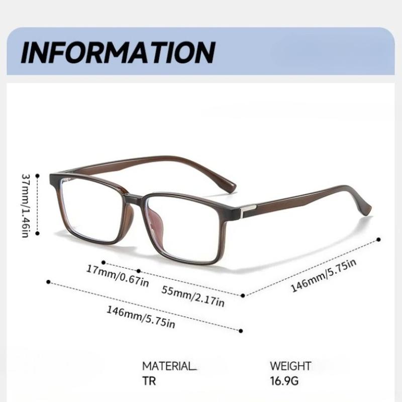 Fashion Square Frame Plain Glasses Men'S & Women'S Ultra-Lightweight  Blue Light Blocking Eyewear Comfort Business Glasses
