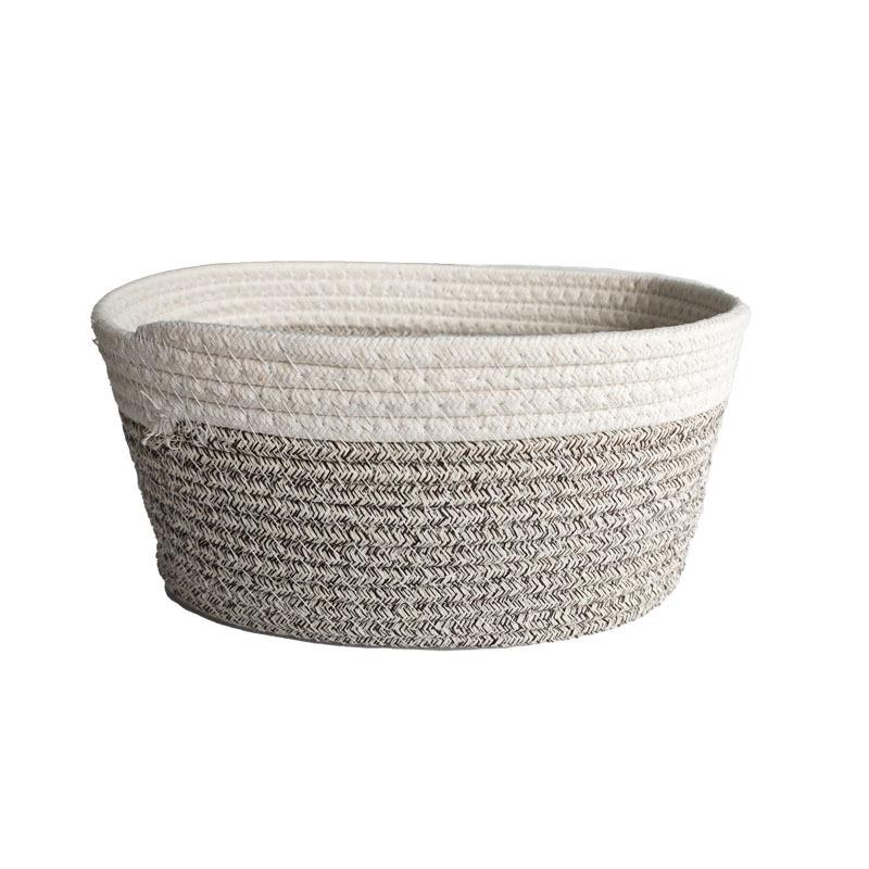 Cesta de Almacenamiento de Escritorio de Cuerda de Algodón Moderna - Cáñamo Tejido para Artículos Varios y Cosméticos