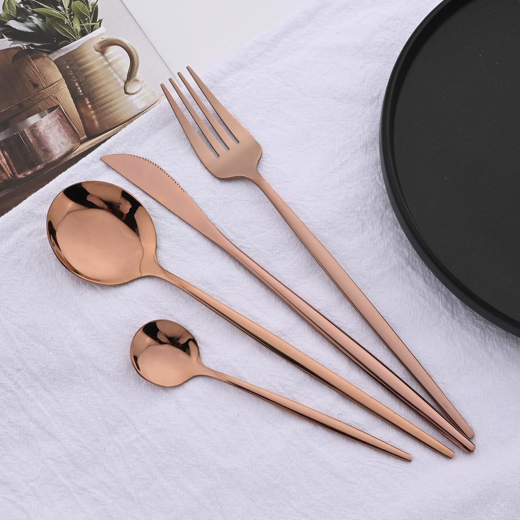 24Pcs Shiny Silver Tableware Stainless Steel Cutlery Set Forks Knives Spoons Kitchen Dinner Set Family Dinnerware Set Service for 6