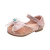 Frühling Herbst Kinder Lederschuhe Flache Causal Ballerinas für Mädchen Mode Süße Schleife Kinder Prinzessin Paillettenschuhe Neu