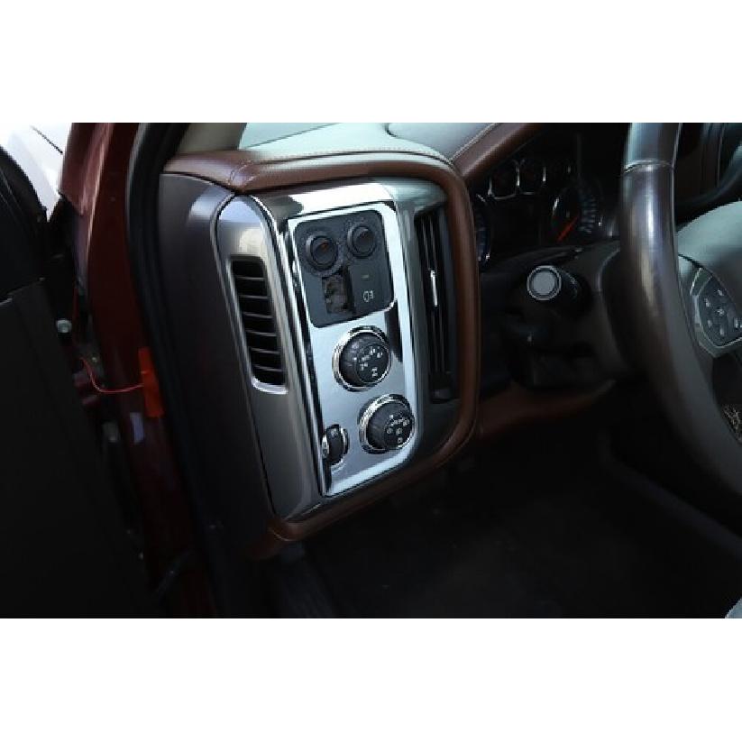 Chrome Headlight Switch Panel Decor Cover Trim For Chevy Silverado GMC Sierra