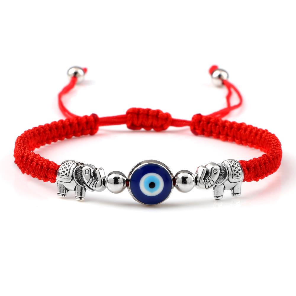 New Red Nylon Thread Evil Eye Braided Bracelet for Women Men Vintage Butterfly Elephant Couple Jewelry Gift