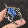 Abalone Shell Pendant Copper Wire Wrapped Pendant Gemstone Pendant Abalone Shell Jewelry Handmade Pendant Gift For Him Unique Copper Jewelry