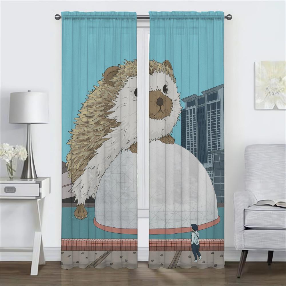 Verdunkelungsvorhänge für Kamera Niedlicher Fenstervorhang für Zimmer 2 Paneele Jalousien Halloween Dekoration Heim-Innenvorhänge Trennwand