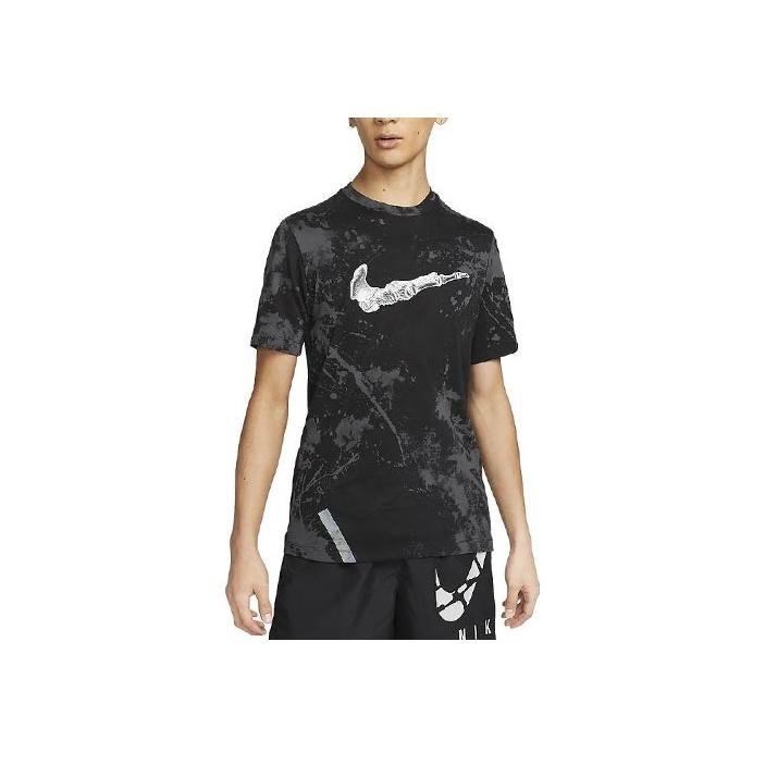 Nike Dri-FIT Logo Print Crew Neck T-Shirt Men Tops Black DZ2730-010