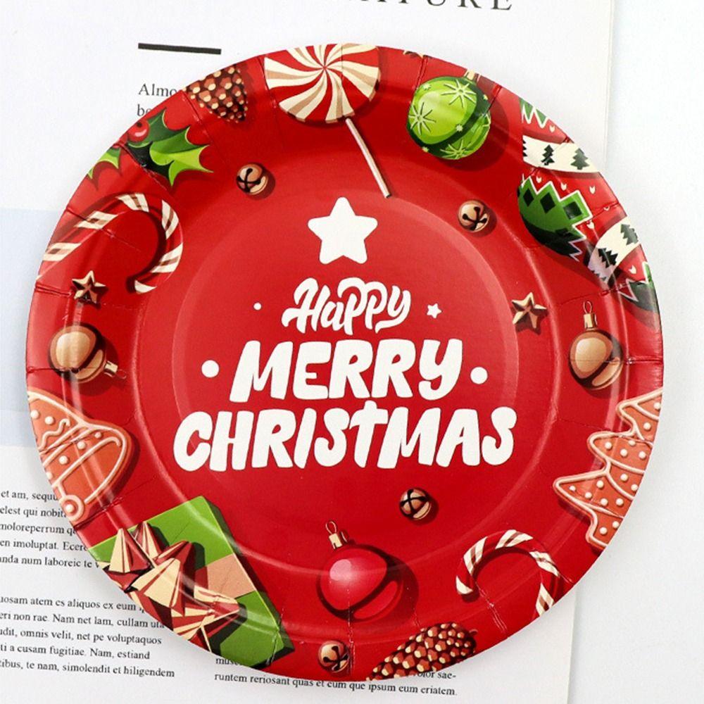 Environmental Christmas Paper Plates Disposable Christmas Paper Cups Christmas Tableware Set  Home