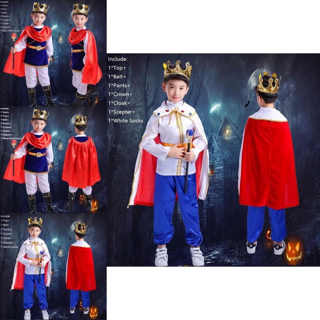 Pirate Costume Kids Boys Buccaneer Prince Cosplay Halloween Clothes King