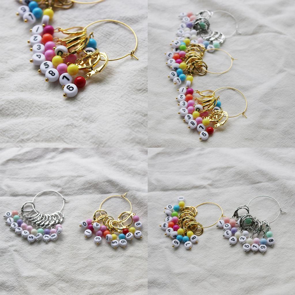 10 Stück Abschließbare Maschenmarkierer Nummer Maschenmarkierer Acrylperlen Maschenmarkierer Anhänger zum Stricken Schmuckherstellung