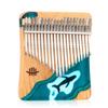 1 Set Beech Wood+resin 21 Keys Thumb Piano Blue Whale Thumb  Piano Plate Type Kalimba With Bracket