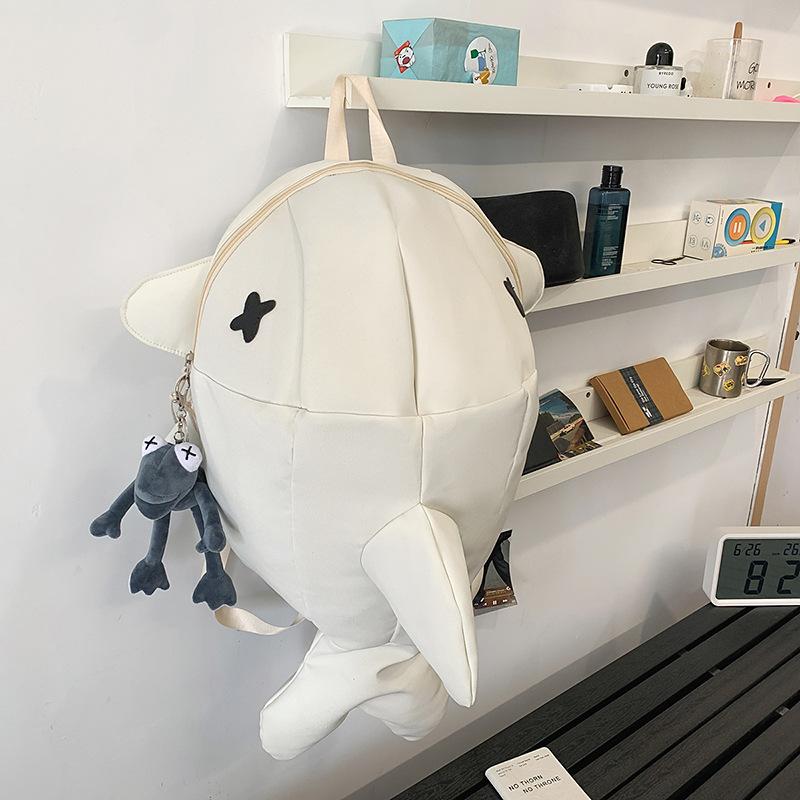 Men's and Women's Shark Backpack Personality Funny Trend Ins Student Backpack Large Leisure Bag.
