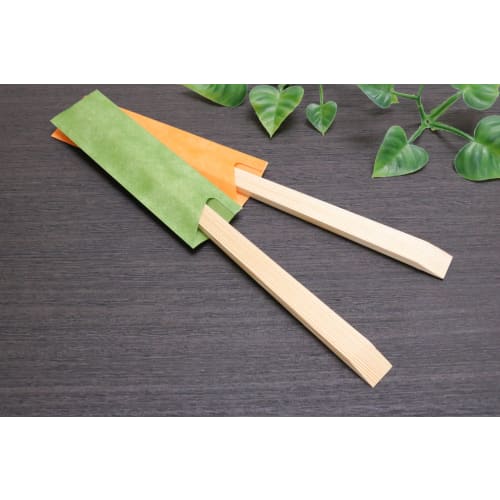 Yoshii Shoji Made in Japan Yoshino Cedar Tensuge Chopsticks in a Chopstick Bag, 24cm, 10 pairs, Orange/Light Green, Kaiseki, Restaurant, YOS-055
