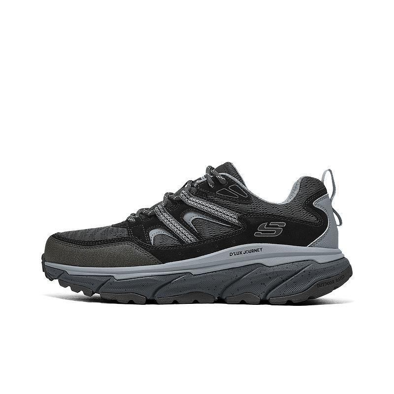 Skechers Outdoor Men Black Low Top Outdoor Shoes Synthetic Leather Comfortable 237417-BKGY 39.5