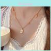 Retro Art Deco Gold Plated Necklace For Ladies With Geometric Shape And Classic Style