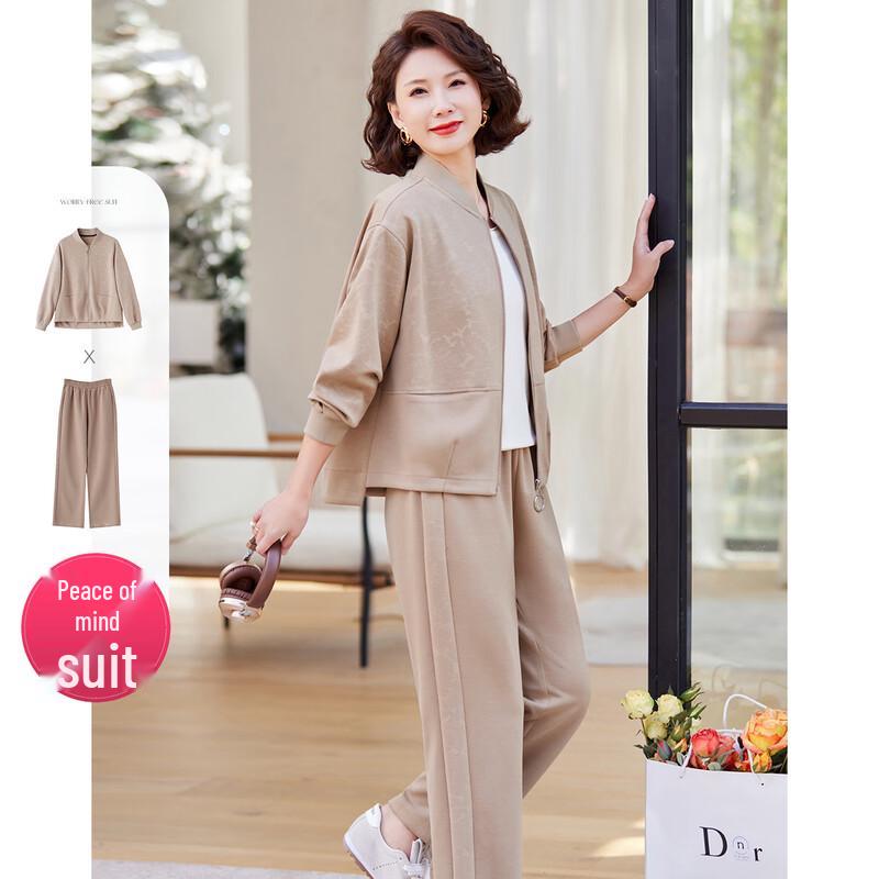Paister Mid-Aged Women's Spring Autumn Tracksuit Set