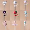 Cartoon Silicone Straw Tips Drinking Dust Cap Splash Proof Plugs Cover Creative Cup Accessories Straw Sealing Tools