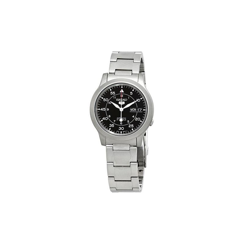 SEIKO No. 5 Series Waterproof Date Display Luminous Automatic Steel Strap Men s Watch Black Dial SNK809K1 чёрный