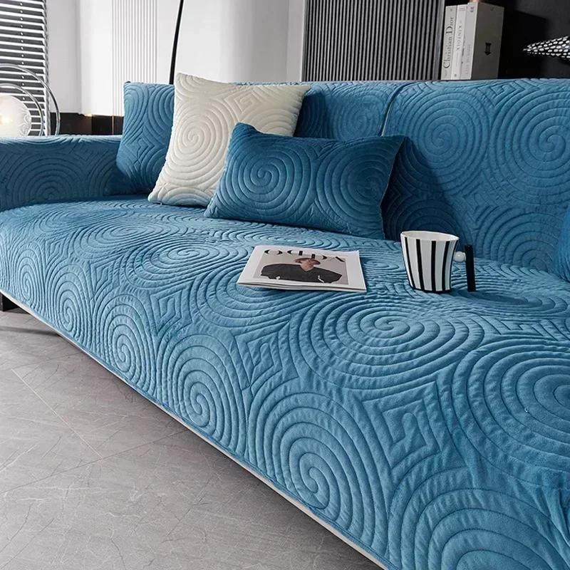 

Толстый плюшевый коврик для дивана, нескользящий, теплый, зимний, чехлы для дивана для гостиной, современные, простые, универсальные чехлы для дивана, для дома A 70x70