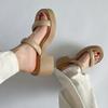 Physical single~~ French word with retro thick-soled heightening sandals for women's outer wear 2025 summer new open-toed sandals
