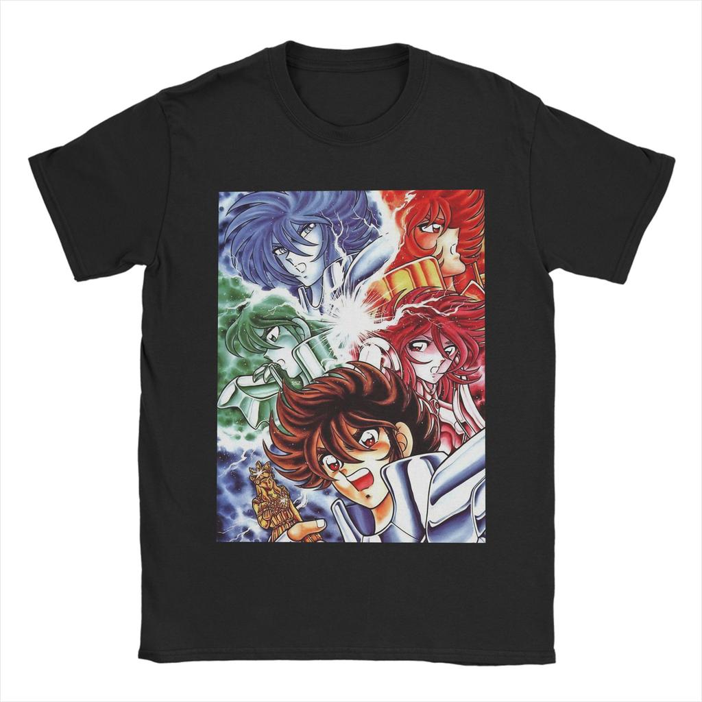 Knights Of The Zodiac Unisex Unisex T Shirts Anime Vintage Tee Shirt Short Sleeve Crewneck Tshirt Cotton Graphic Clothes
