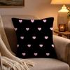 Love Print Pattern Pillow Case Soft Plush Cushion Cover Double Print and Invisible Zipper for Sofa Home Car Use
