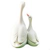 Mother and Young Duck Figurine Resin White Statue Gift Choice for Micro Landscape, Garden, Desk