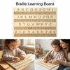 Efficient Braille Alphabet Board Wooden Tactile Letter Number Panel  Blind Children Learning