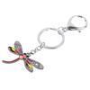WEVENI Alloy Crystal Dragonfly Keychain, Insect Charm, Enamel Jewelry for Women and Girls, Carpet Bag Accessory, Multicolor, 29mm x 45mm