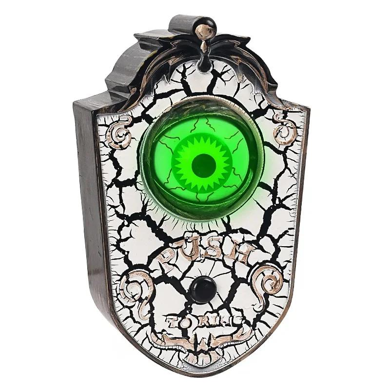 Halloween Glowing Eyeball Doorbell Halloween Decor One-eyed Doorbell Decoration Secret Room Haunted House Trick Props