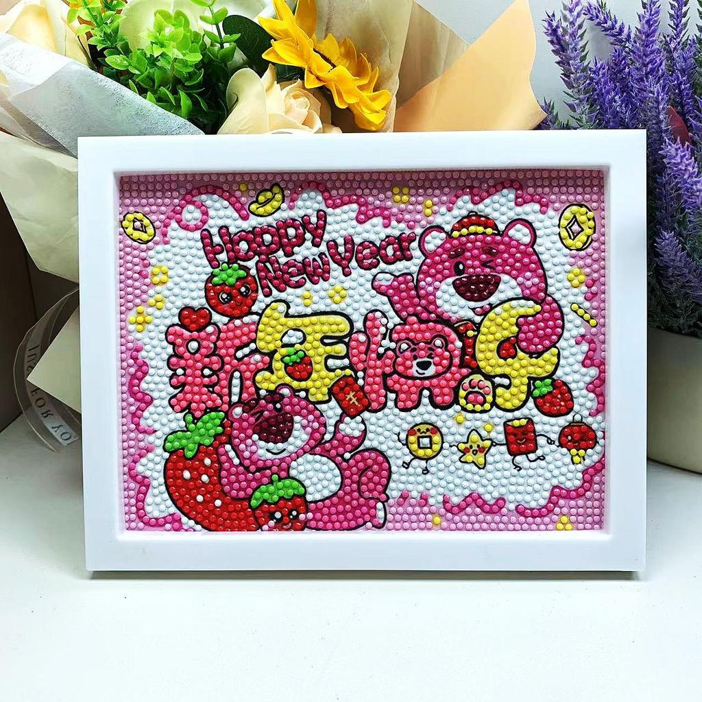 17 * 22Cm Cartoon Diamond Painting Children'S Puzzle Handmade Diy Year Of The Horse Living Room Sticker Decorative Painting