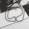 Hollow Out Cross Pendant With Double-Layer Cross Chain, Men'S Double-Layer Personalized Bracelet