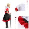 JUNDOMECY Herzkönigin Cosplay Kostüm für Kinder, Enthält Krone und Kleid, Perfekt für Halloween Kostüme, Rote Königin Kostüm, Kinderkostüm, Niedliches R