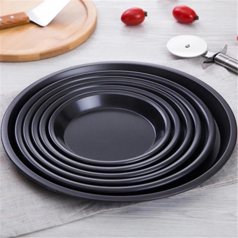 6 To 12inch Premium Non-Stick Pizza Pan Bakeware Carbon Steel Pizza Plate Round Deep Dish Pizza Pan Tray Mold Mould Baking Tools