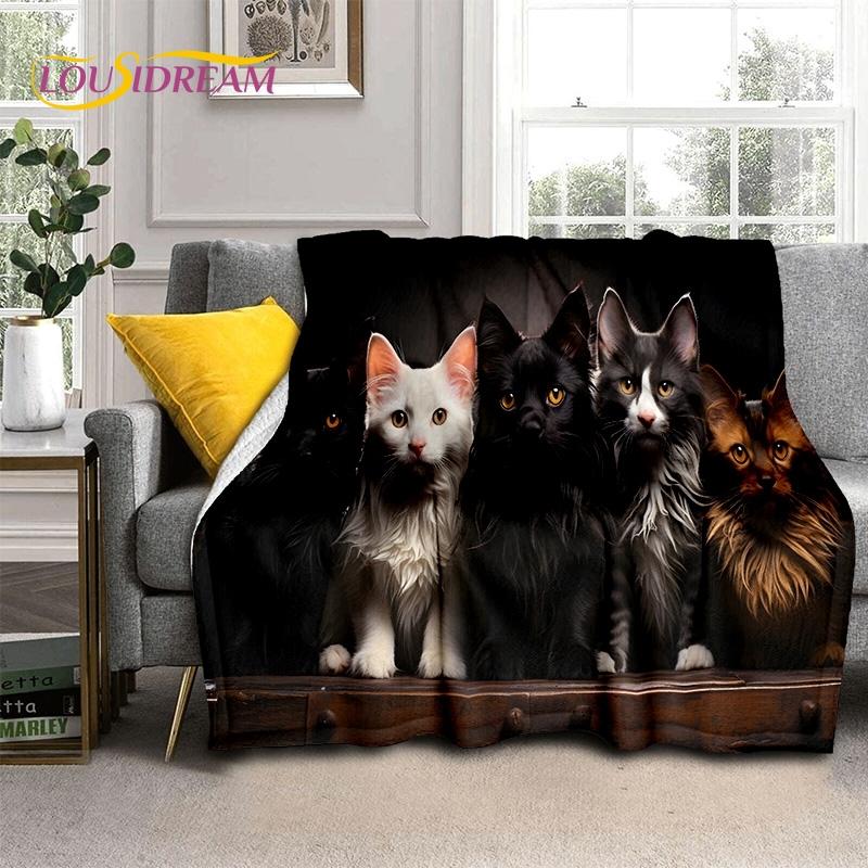 Gato persa 3D, gato de chita fofo, cobertores macios de desenho animado Ragdoll, cobertor para manter aquecido para camas de piquenique, sofá, casa, quarto, presente para criança