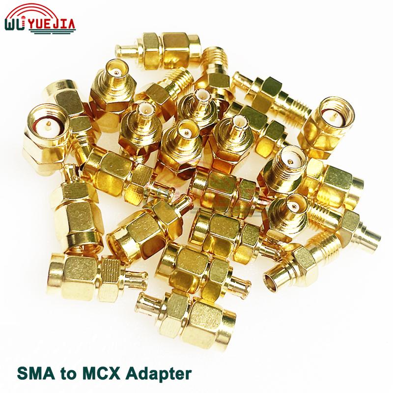 2Pcs/Lot RF Adapter SMA to SMB/SMC/MCX/MMCX Male Plug or Female Jack Straight 50 ohm RF Coaxial Connector Gold Plated Brass