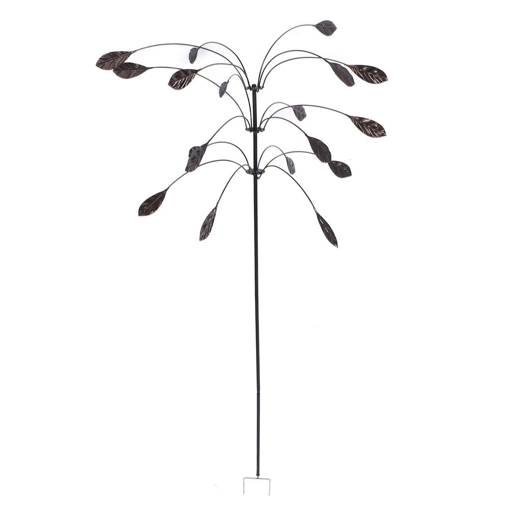 Metal Wind Spinner Wind Sculpture Rustproof Waterproof Heavy Duty Falling Foliage Kinetic Copper Triple Spinner For Outdoor