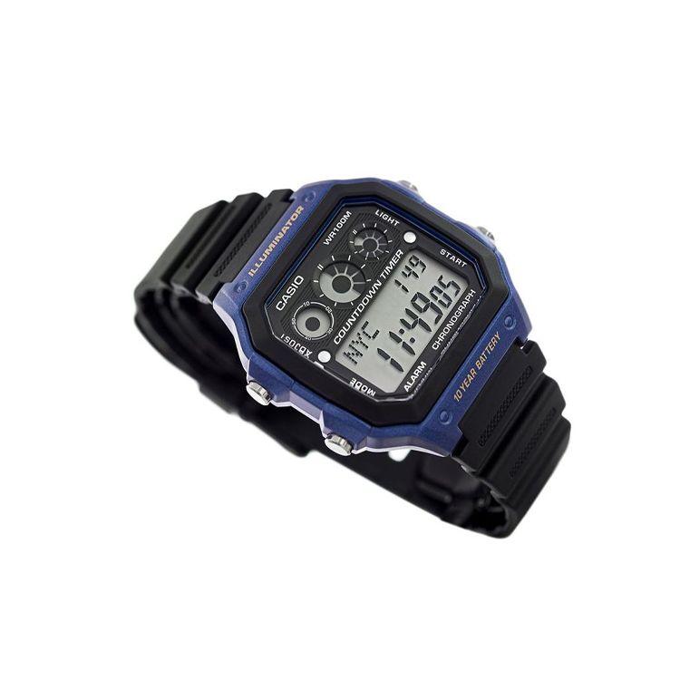 Casio Youth Series Square Dial Digital Fashion Classic Retro Square Ten-Year Power Waterproof Shockproof Quartz Movement Resin Strap AE-1300WH-2A