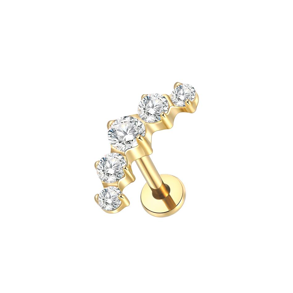 1Pc G23 Titanium Ear Tragus Cartilage Helix Daith Piercing Stud Earrings for Women Internal Thread Labret Piercing Lip Ring 16G