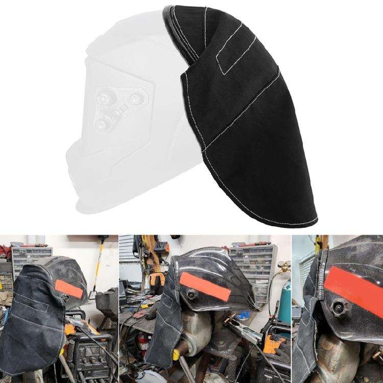 Vollabdeckung Schweißhelm Abdeckung Kopfbedeckung Hitzebeständiges Ledergewebe Sichere Befestigung Verlängerte Abdeckung