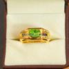 Peridot Oval Cut With 925 Sterling Silver Gold Plated Ring For Men's #B450 JL375683863215