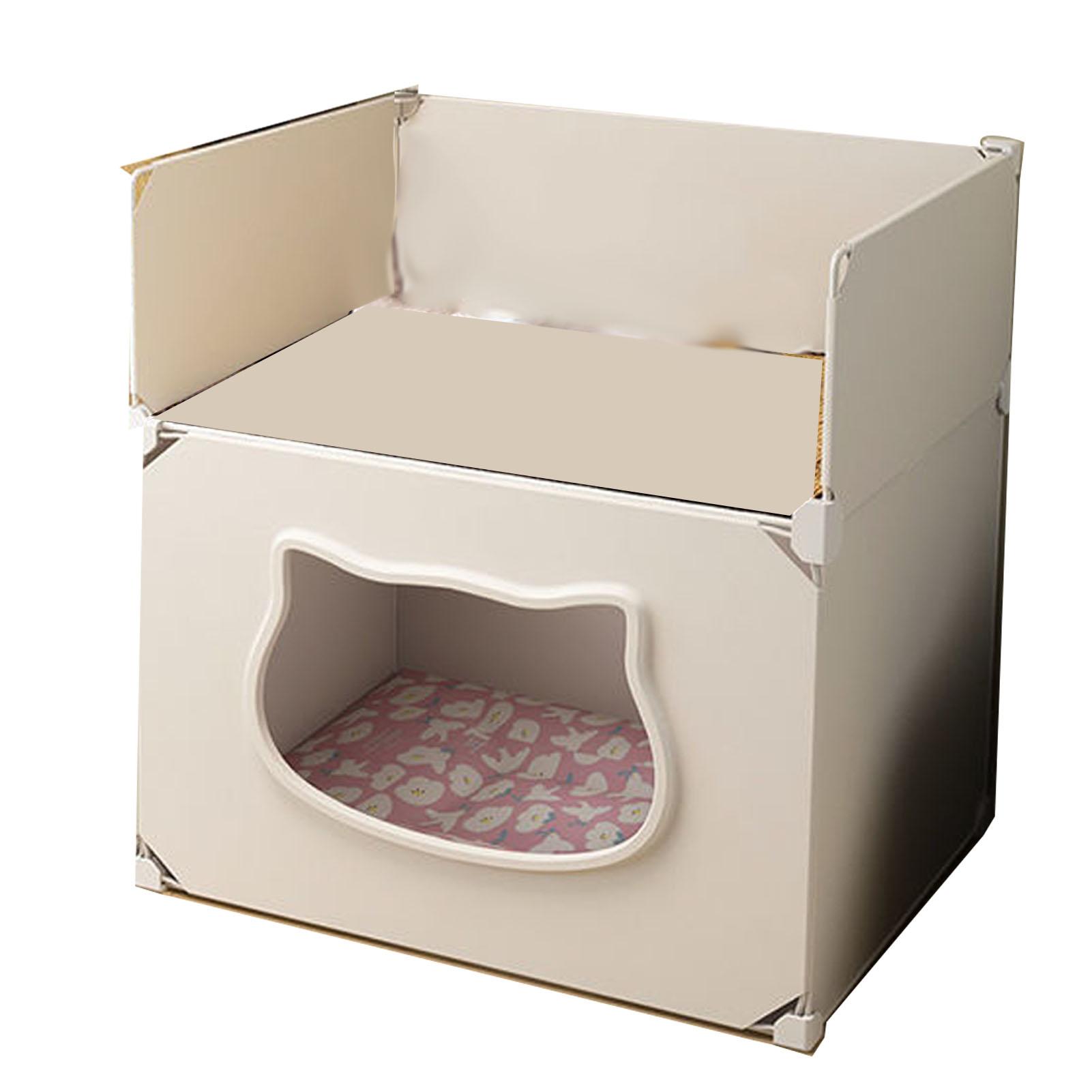 

Semi Closed Cat House Detachable Washable Cat Hiding House Small Cat Cave Bed for Four Seasons Simple White белый