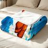 1PC Son Goku Patterned Flannel Blanket Suitable For All Seasons For Home Decor Warmth And Comfort Gifts Holiday Present
