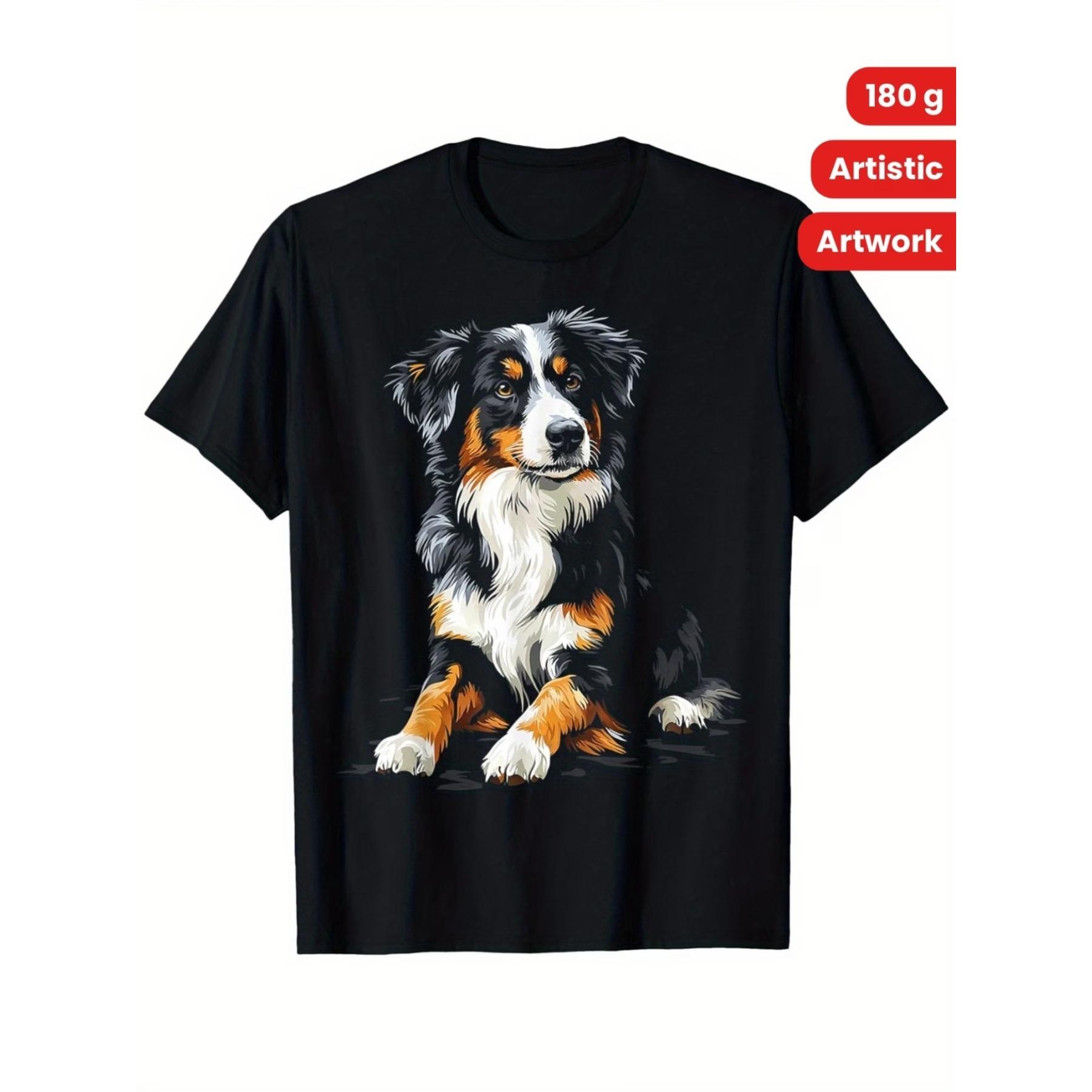 

Australian Shepherd Dog Graphic T-Shirt for Men & Women - Vintage Black Tee with Australian Shepherd Print, Unisex Casual Shirt for Pet XXL