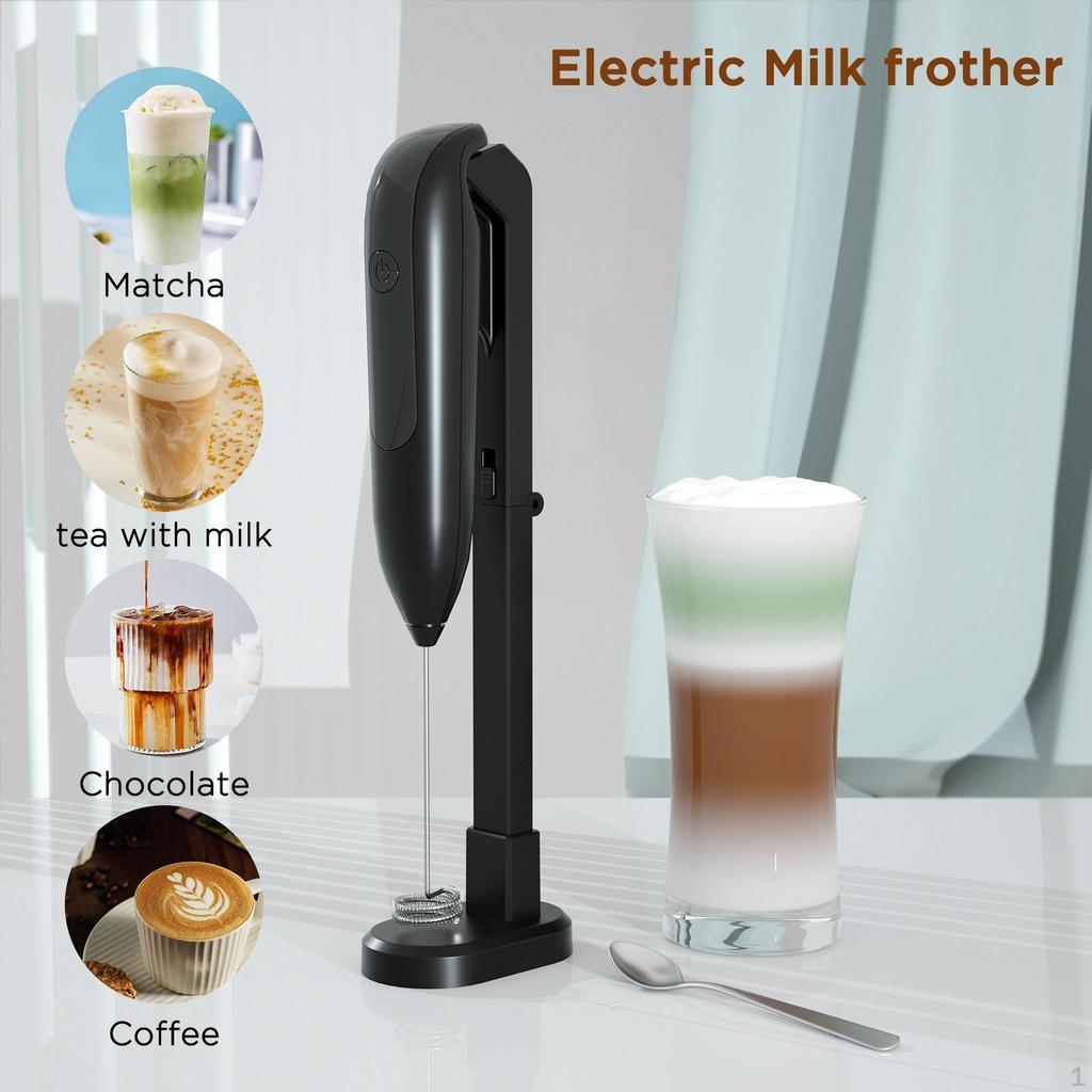 Double-Layer Head Handheld Milk Frother, Portable Multi-Function Whisk Beater, Cappuccino