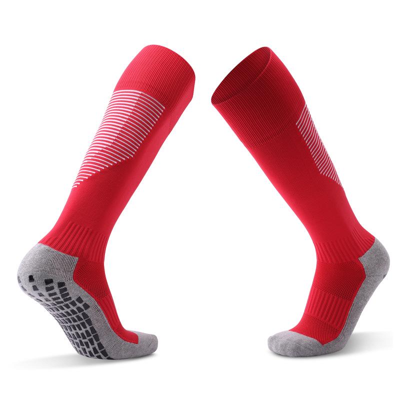 Professionelle Kinder-Overknee-Fußballsocken, Herren-/Damen-Frotteesohle, Reine Baumwolle, Modischer Sportstil.