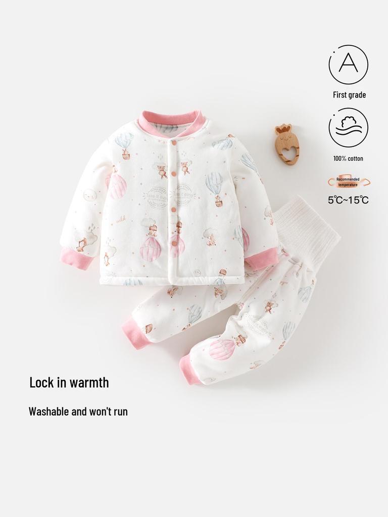 Infant Winter Set: Padded Cotton Baby Clothes for Boys, Autumn/Winter Warmth