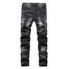 Jeans a pieghe elasticizzati casual da uomo alla moda Pantaloni in denim slim fit