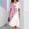 Retro Women's Printed Dress, Elegant and Casual Short-sleeved Dress Y2k Loose Oversized Fashionable Dress 2026 New Style