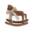 Wooden Rocking Horse Tabletop with Lace Ribbon VintageStyle for Collectors, Shelf,