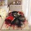 Sports Area Rug, Mike Tyson Boxing Red Gloves Graffiti Pop Art Poster, Man Cave Decor, Non-Slip Mat