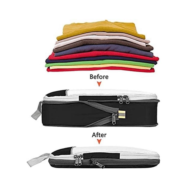 6-teiliges Reiseverpackungs-Würfel Aufbewahrungstasche Verpackung Komprimierte Reisegepäckverpackung Aufbewahrungstaschen-Set